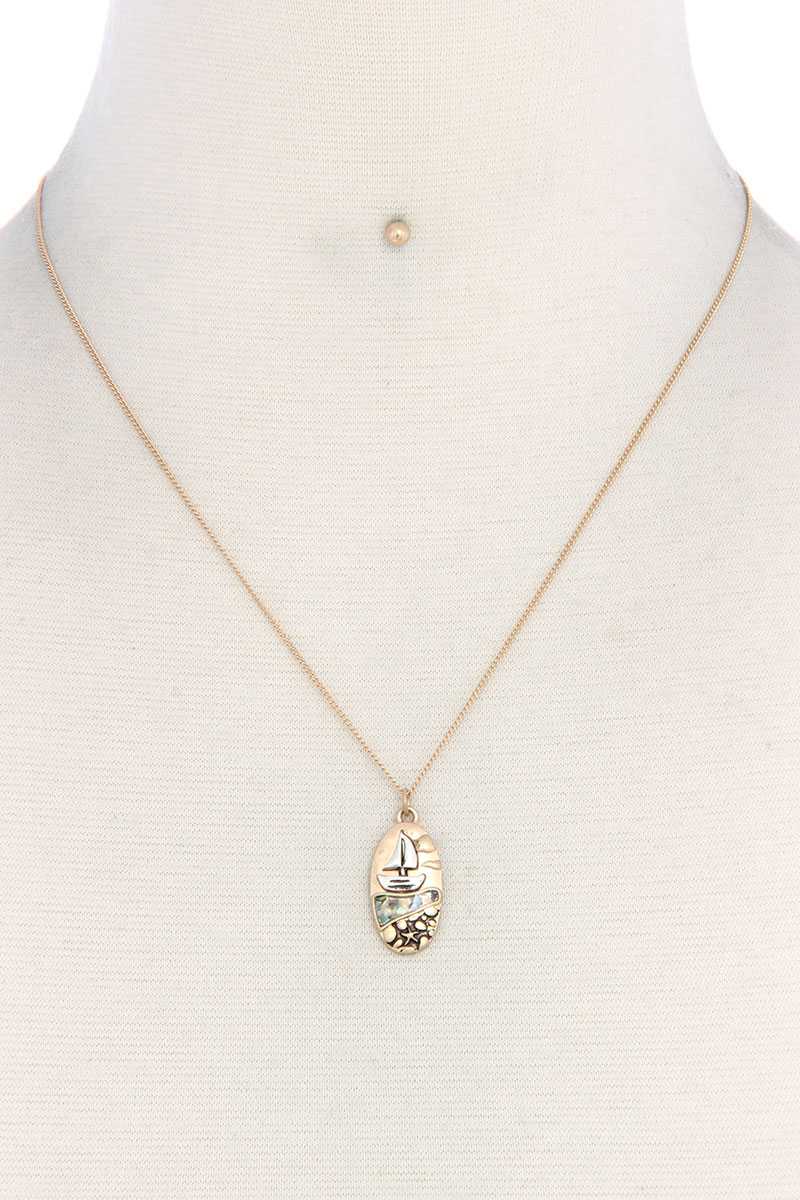 Boat Oval Shape Necklace