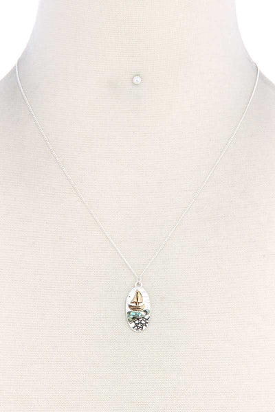 Boat Oval Shape Necklace