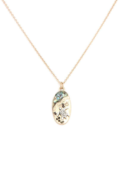 Sea Turtle Oval Shape Necklace