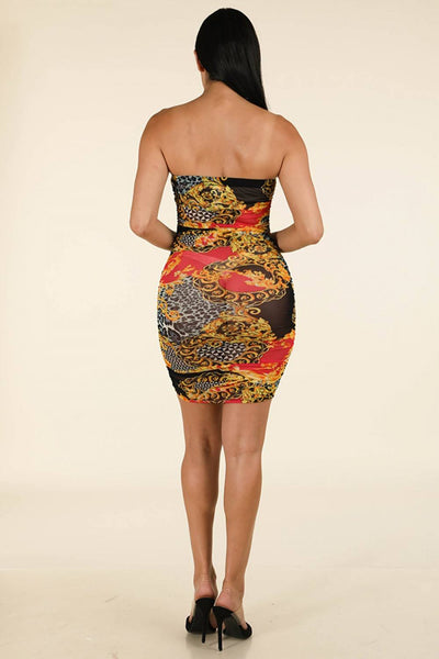 Side Ruching Tube Dress