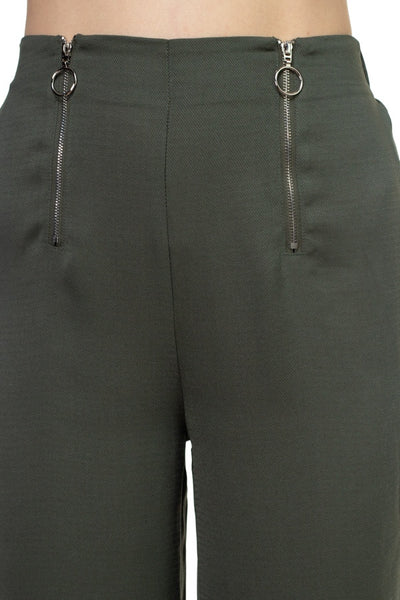 Double O-ring Zipper Up Pants