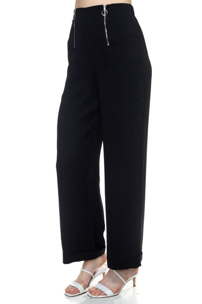 Double O-ring Zipper Up Pants