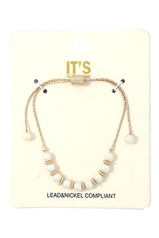 Pearl Bead Adjustable Bracelet
