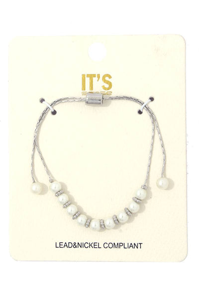 Pearl Bead Adjustable Bracelet