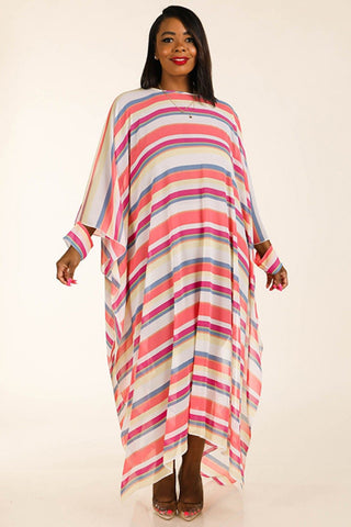 Multi Stripe Woven Cover Up
