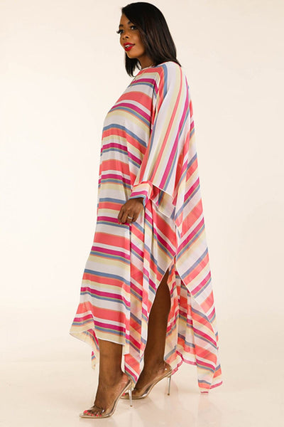 Multi Stripe Woven Cover Up