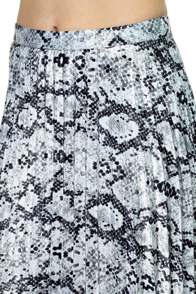 Pleated Snake Print Skirt