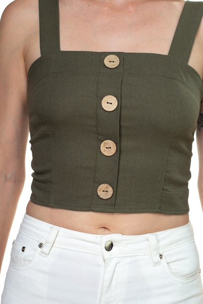 Exposed Back Sleeveless Cropped Top