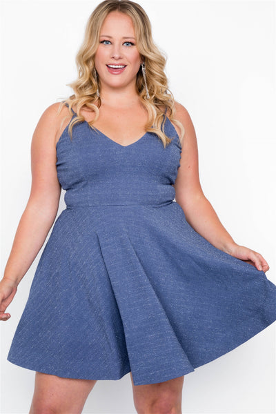Plus Size Evening Skater Mini Dress