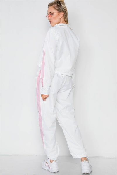 Colorblock Windbreaker Jacket Pant Set