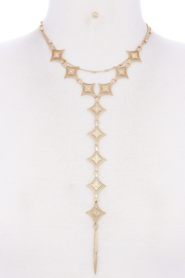 Metal Y Shape Necklace