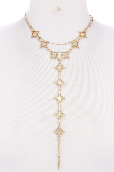 Metal Y Shape Necklace