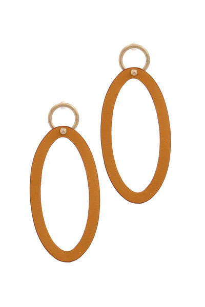Oval Shape Circle Post Drop Earring