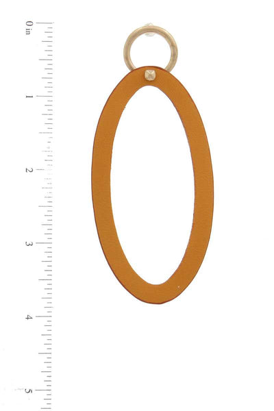 Oval Shape Circle Post Drop Earring