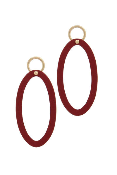 Oval Shape Circle Post Drop Earring