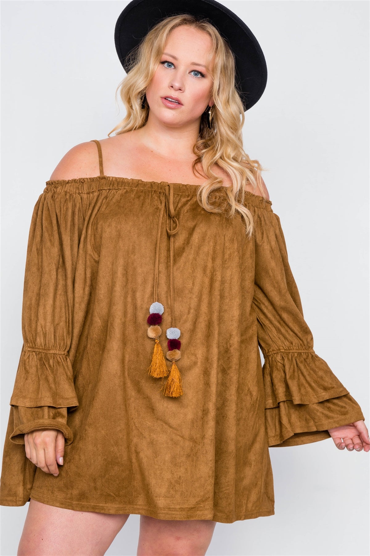 Plus Size Faux Suede Mini Dress