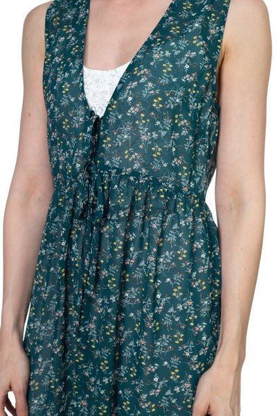 Floral Sheer Self Tie Duster