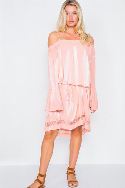 Bell Sleeves Tie Dye Boho Mini Dress