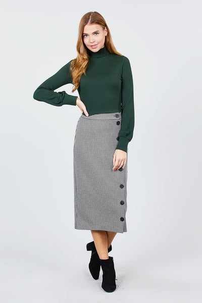 Long Sleeve Turtle Neck Rib Knit Top