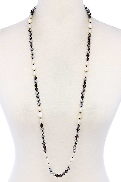 Trendy Multi Beaded Long Necklace