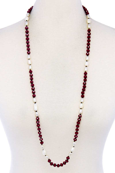 Trendy Multi Beaded Long Necklace