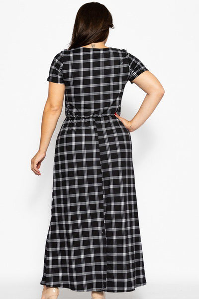Plaid, Ankle Length Maxi Dress