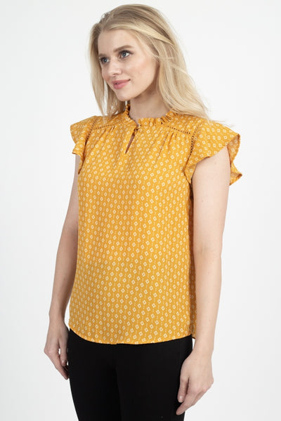 Geo Print Front Key Hole Top