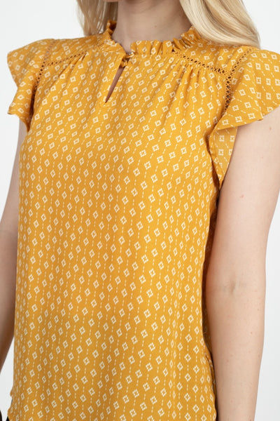 Geo Print Front Key Hole Top