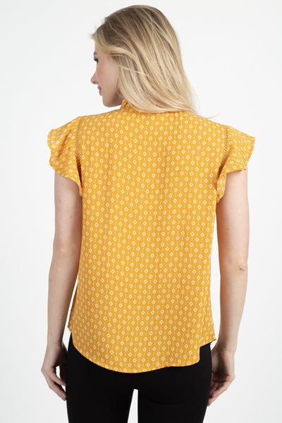 Geo Print Front Key Hole Top