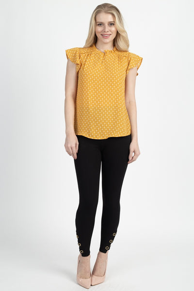 Geo Print Front Key Hole Top