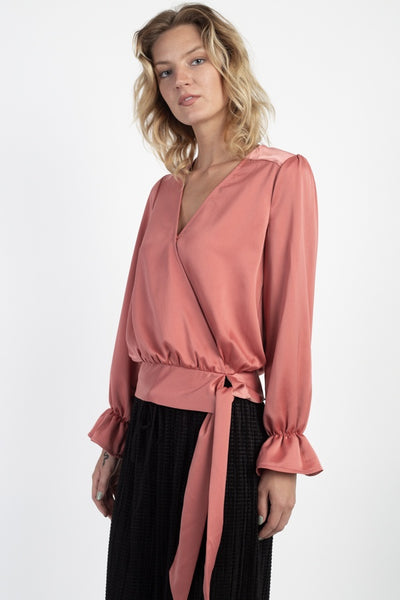 Surplice Wrap Front Top