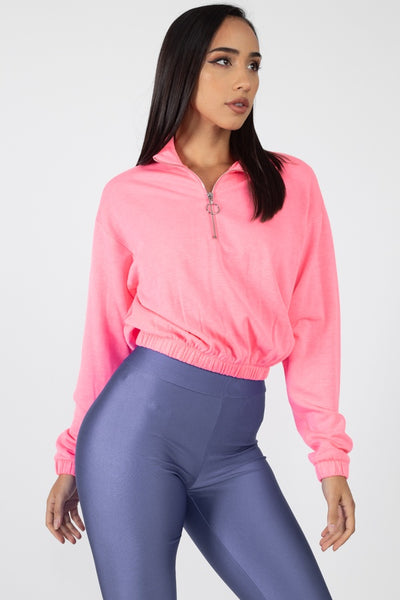 Cropped Half Zip Pullover