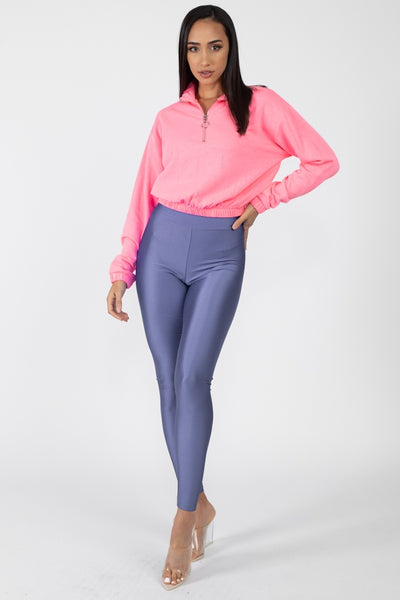 Cropped Half Zip Pullover