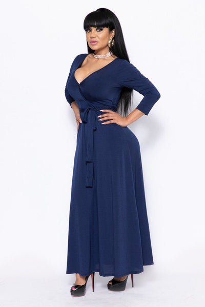 Elegant Maxi Dress With A Waist Tie