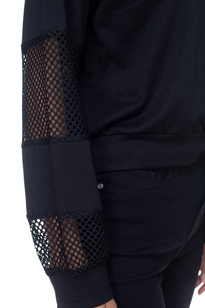 Mesh Long Sleeve Pullover Sweater