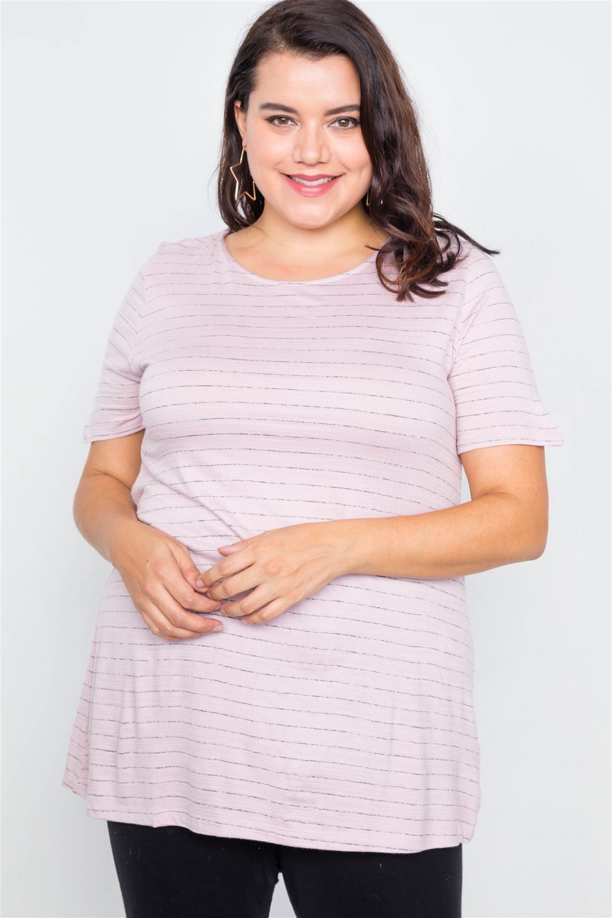 Plus Size Cut Out Back Bow Short Sleeve Top