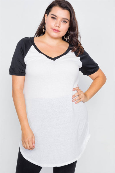 Plus Size Washed Round Hem Shirt Dress