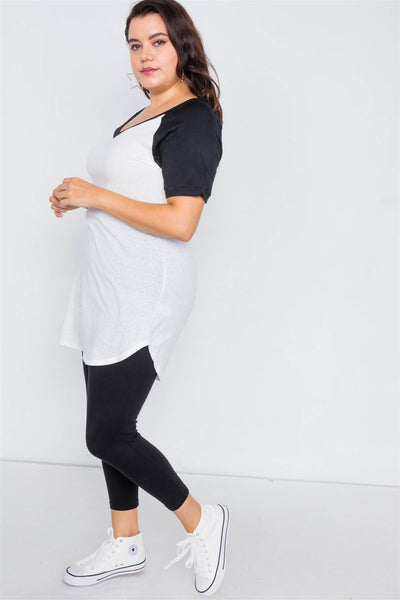 Plus Size Washed Round Hem Shirt Dress