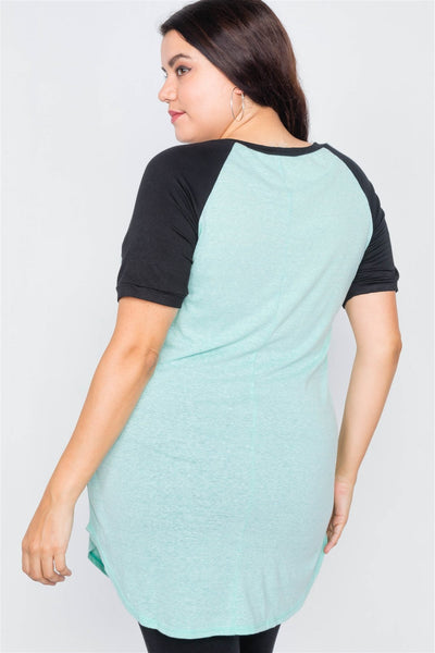 Plus Size Washed Round Hem Shirt Dress