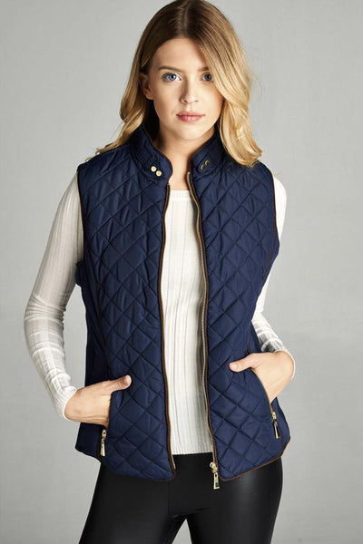 Faux Shearling Lined Quilted Padding Vest