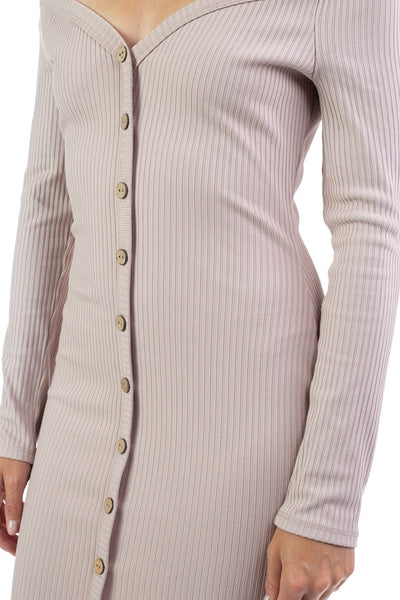 Off Shoulder Ribbed Dress