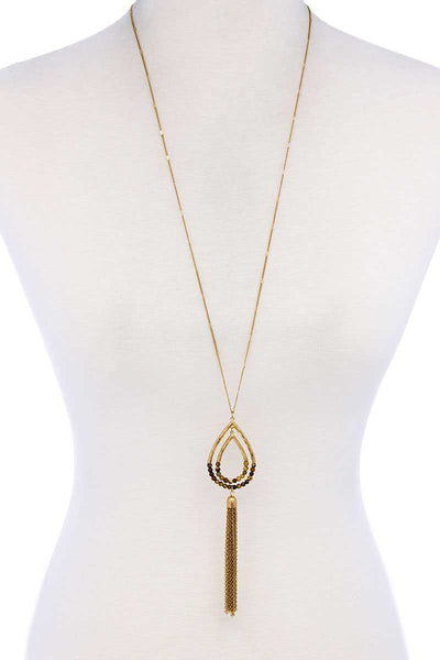 Designer Chic Tassel Pendant Necklace