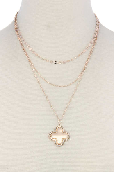 Moroccan Shape Pendant Layered Necklace