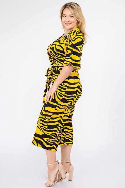 Multi Color Zebra Print Short Sleeve Jumpsuit