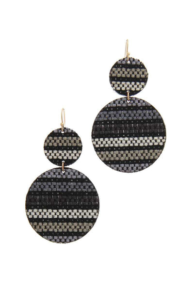 Double Circle Fabric Drop Earring