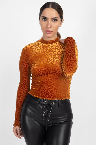 Lettuce Trim Leopard Print Top