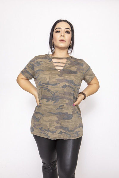 Camouflages And Solid Dress/top