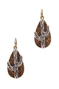 Chic Tear Drop Cactus Dangle Earring