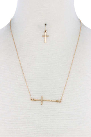 Metal Cross Charm Necklace