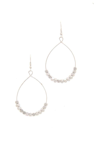 Beaded Metal Drop Earring